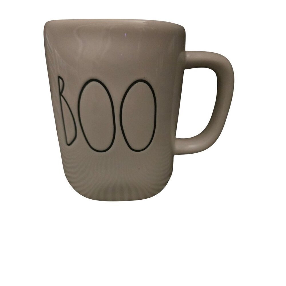 NWT Rae Dunn Halloween Boo Coffee Mug White Black Writing 2020